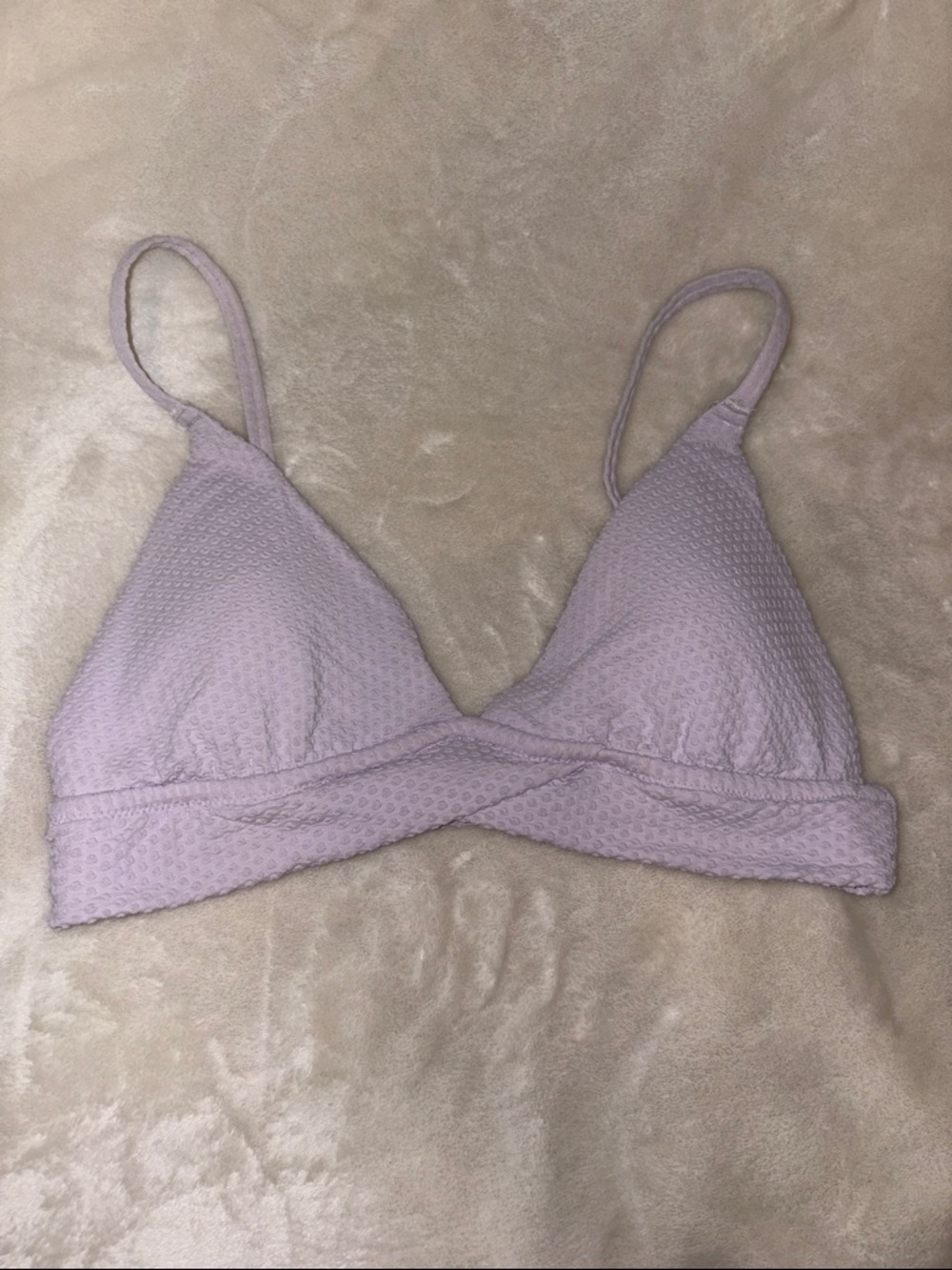 Soft Textured Lilac Bikini Top